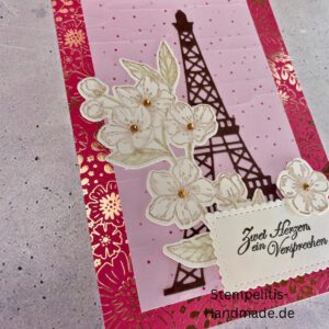 handgemachte Hochzeitskarte, Stampin’ Up Karte, Hochzeitseinladung DIY, personalisierte Hochzeitskarte, Vintage Hochzeitskarte, elegante Hochzeitskarte, kreative Hochzeitseinladung, Hochzeitspapeterie handmade, individuelle Hochzeitseinladung, Hochzeitseinladung mit Stempeln, Hochzeitskarte mit Prägedruck, romantische Hochzeitskarte, Hochzeitseinladung aus Papier, handgemachte Karten Hochzeit, Stampin’ Up Produkte Hochzeit, Eifelturm