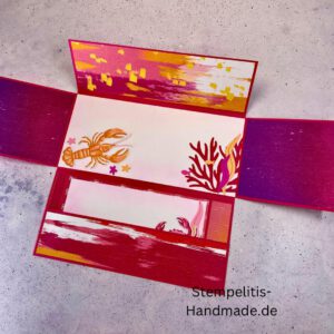 Aufklappkarte Aus dem Ozean, Ozean, Krebs, Hummer, Tintenfisch, Seestrrn, Meer, Stampin Up, Stempelset, handmade, Karte, Basteln, Geburtstag, Freundschaft, Grußkarte, DIY, Kolorieren, Klarsichtstempel, Scrapbooking, Papierbasteln, Bastelideen, Karten gestalten, Motivstempel, Bastelzubehör, kreative Karten, Stempeln, Stempelmotive, Bastelset, Bastelkarte, Kartenbasteln, Bastelprojekt, Handarbeit, selbstgemacht, Bastelstempel, Bastelspaß, Bastelfreude