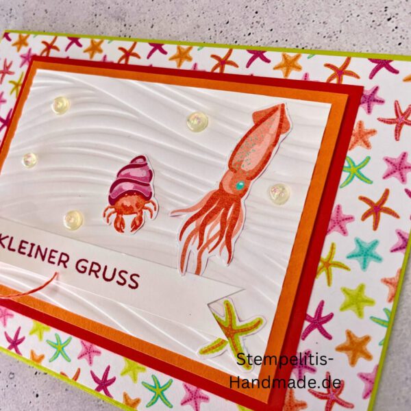 Ozean, Krebs, Hummer, Tintenfisch, Seestrrn, Meer, Stampin Up, Stempelset, handmade, Karte, Basteln, Geburtstag, Freundschaft, Grußkarte, DIY, Kolorieren, Klarsichtstempel, Scrapbooking, Papierbasteln, Bastelideen, Karten gestalten, Motivstempel, Bastelzubehör, kreative Karten, Stempeln, Stempelmotive, Bastelset, Bastelkarte, Kartenbasteln, Bastelprojekt, Handarbeit, selbstgemacht, Bastelstempel, Bastelspaß, Bastelfreude