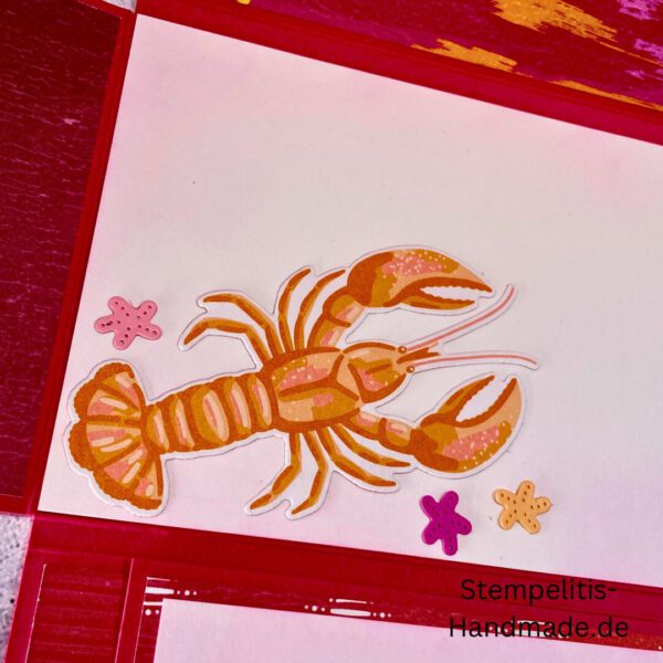 Aufklappkarte Aus dem Ozean, Ozean, Krebs, Hummer, Tintenfisch, Seestrrn, Meer, Stampin Up, Stempelset, handmade, Karte, Basteln, Geburtstag, Freundschaft, Grußkarte, DIY, Kolorieren, Klarsichtstempel, Scrapbooking, Papierbasteln, Bastelideen, Karten gestalten, Motivstempel, Bastelzubehör, kreative Karten, Stempeln, Stempelmotive, Bastelset, Bastelkarte, Kartenbasteln, Bastelprojekt, Handarbeit, selbstgemacht, Bastelstempel, Bastelspaß, Bastelfreude