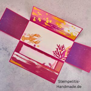 Aufklappkarte Aus dem Ozean, Ozean, Krebs, Hummer, Tintenfisch, Seestrrn, Meer, Stampin Up, Stempelset, handmade, Karte, Basteln, Geburtstag, Freundschaft, Grußkarte, DIY, Kolorieren, Klarsichtstempel, Scrapbooking, Papierbasteln, Bastelideen, Karten gestalten, Motivstempel, Bastelzubehör, kreative Karten, Stempeln, Stempelmotive, Bastelset, Bastelkarte, Kartenbasteln, Bastelprojekt, Handarbeit, selbstgemacht, Bastelstempel, Bastelspaß, Bastelfreude