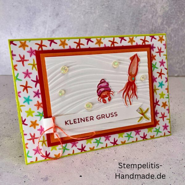 Ozean, Krebs, Hummer, Tintenfisch, Seestrrn, Meer, Stampin Up, Stempelset, handmade, Karte, Basteln, Geburtstag, Freundschaft, Grußkarte, DIY, Kolorieren, Klarsichtstempel, Scrapbooking, Papierbasteln, Bastelideen, Karten gestalten, Motivstempel, Bastelzubehör, kreative Karten, Stempeln, Stempelmotive, Bastelset, Bastelkarte, Kartenbasteln, Bastelprojekt, Handarbeit, selbstgemacht, Bastelstempel, Bastelspaß, Bastelfreude