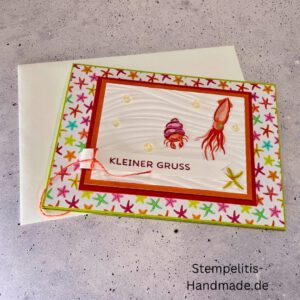 Ozean, Krebs, Hummer, Tintenfisch, Seestrrn, Meer, Stampin Up, Stempelset, handmade, Karte, Basteln, Geburtstag, Freundschaft, Grußkarte, DIY, Kolorieren, Klarsichtstempel, Scrapbooking, Papierbasteln, Bastelideen, Karten gestalten, Motivstempel, Bastelzubehör, kreative Karten, Stempeln, Stempelmotive, Bastelset, Bastelkarte, Kartenbasteln, Bastelprojekt, Handarbeit, selbstgemacht, Bastelstempel, Bastelspaß, Bastelfreude
