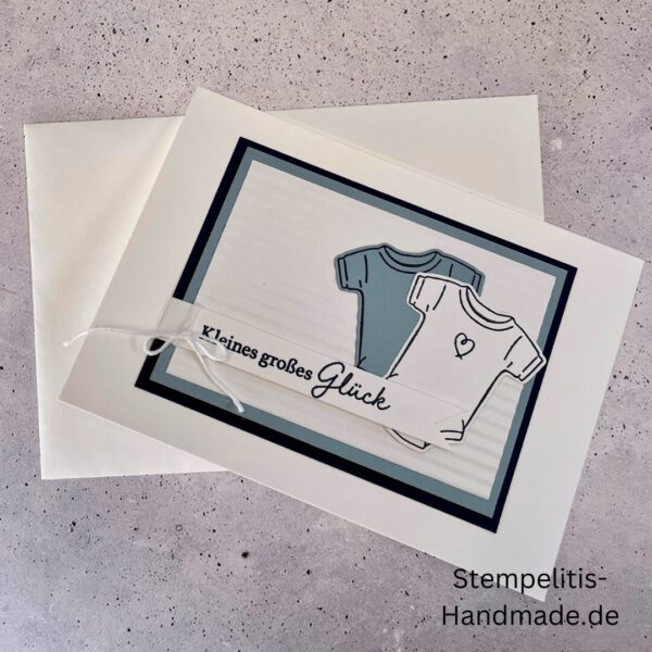 handgemachte Babykarte, Babykarte Regenbogen, Karte zur Geburt Regenbogen, Stampin Up Babykarte, individuelle Glückwunschkarte Geburt, elegante Geburt Karten kaufen, Baby
