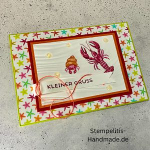 Ozean, Krebs, Hummer, Tintenfisch, Seestrrn, Meer, Stampin Up, Stempelset, handmade, Karte, Basteln, Geburtstag, Freundschaft, Grußkarte, DIY, Kolorieren, Klarsichtstempel, Scrapbooking, Papierbasteln, Bastelideen, Karten gestalten, Motivstempel, Bastelzubehör, kreative Karten, Stempeln, Stempelmotive, Bastelset, Bastelkarte, Kartenbasteln, Bastelprojekt, Handarbeit, selbstgemacht, Bastelstempel, Bastelspaß, Bastelfreude