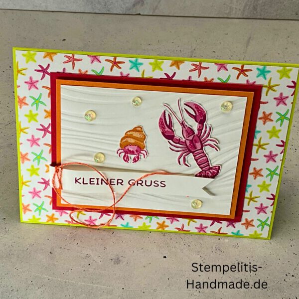 Ozean, Krebs, Hummer, Tintenfisch, Seestrrn, Meer, Stampin Up, Stempelset, handmade, Karte, Basteln, Geburtstag, Freundschaft, Grußkarte, DIY, Kolorieren, Klarsichtstempel, Scrapbooking, Papierbasteln, Bastelideen, Karten gestalten, Motivstempel, Bastelzubehör, kreative Karten, Stempeln, Stempelmotive, Bastelset, Bastelkarte, Kartenbasteln, Bastelprojekt, Handarbeit, selbstgemacht, Bastelstempel, Bastelspaß, Bastelfreude