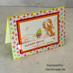 Ozean, Krebs, Hummer, Tintenfisch, Seestrrn, Meer, Stampin Up, Stempelset, handmade, Karte, Basteln, Geburtstag, Freundschaft, Grußkarte, DIY, Kolorieren, Klarsichtstempel, Scrapbooking, Papierbasteln, Bastelideen, Karten gestalten, Motivstempel, Bastelzubehör, kreative Karten, Stempeln, Stempelmotive, Bastelset, Bastelkarte, Kartenbasteln, Bastelprojekt, Handarbeit, selbstgemacht, Bastelstempel, Bastelspaß, Bastelfreude