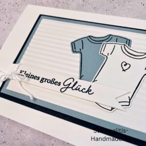 handgemachte Babykarte, Babykarte Regenbogen, Karte zur Geburt Regenbogen, Stampin Up Babykarte, individuelle Glückwunschkarte Geburt, elegante Geburt Karten kaufen, Baby