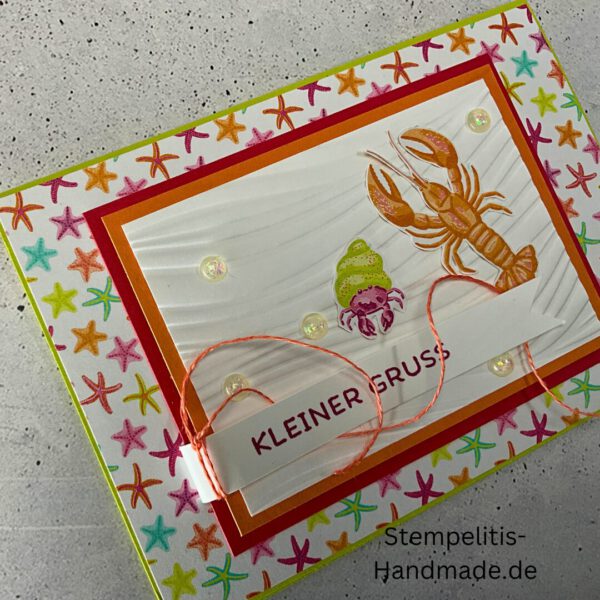 Ozean, Krebs, Hummer, Tintenfisch, Seestrrn, Meer, Stampin Up, Stempelset, handmade, Karte, Basteln, Geburtstag, Freundschaft, Grußkarte, DIY, Kolorieren, Klarsichtstempel, Scrapbooking, Papierbasteln, Bastelideen, Karten gestalten, Motivstempel, Bastelzubehör, kreative Karten, Stempeln, Stempelmotive, Bastelset, Bastelkarte, Kartenbasteln, Bastelprojekt, Handarbeit, selbstgemacht, Bastelstempel, Bastelspaß, Bastelfreude
