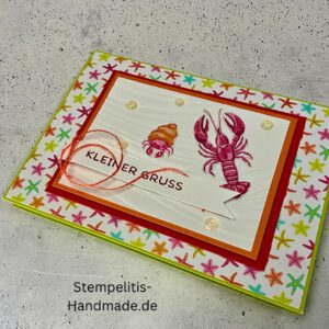 Ozean, Krebs, Hummer, Tintenfisch, Seestrrn, Meer, Stampin Up, Stempelset, handmade, Karte, Basteln, Geburtstag, Freundschaft, Grußkarte, DIY, Kolorieren, Klarsichtstempel, Scrapbooking, Papierbasteln, Bastelideen, Karten gestalten, Motivstempel, Bastelzubehör, kreative Karten, Stempeln, Stempelmotive, Bastelset, Bastelkarte, Kartenbasteln, Bastelprojekt, Handarbeit, selbstgemacht, Bastelstempel, Bastelspaß, Bastelfreude