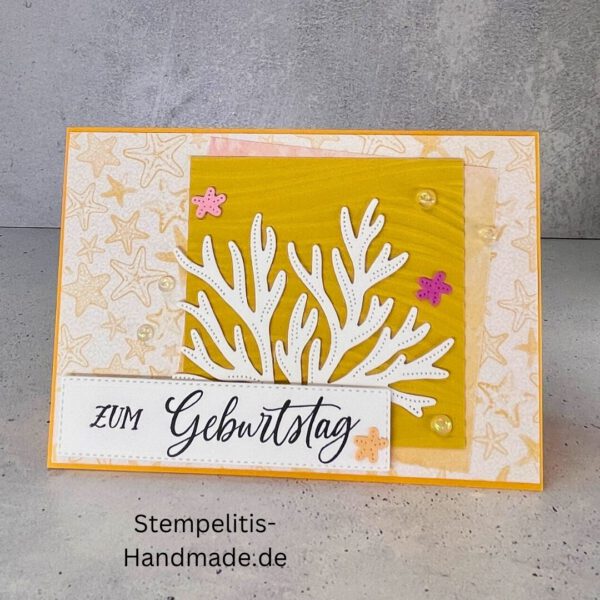 Ozean, Krebs, Hummer, Tintenfisch, Seestrrn, Meer, Stampin Up, Stempelset, handmade, Karte, Basteln, Geburtstag, Freundschaft, Grußkarte, DIY, Kolorieren, Klarsichtstempel, Scrapbooking, Papierbasteln, Bastelideen, Karten gestalten, Motivstempel, Bastelzubehör, kreative Karten, Stempeln, Stempelmotive, Bastelset, Bastelkarte, Kartenbasteln, Bastelprojekt, Handarbeit, selbstgemacht, Bastelstempel, Bastelspaß, Bastelfreude
