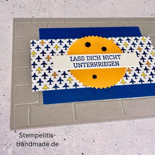 handgemachte Karte Mutmacher, Karte Lass dich nicht unterkriegen, Karte zur Aufmunterung, Motivationskarte handmade, Stampin’ Up Karte Mut machen, Aufmunterungskarte bunt, Karte mit Prägung und Schrift