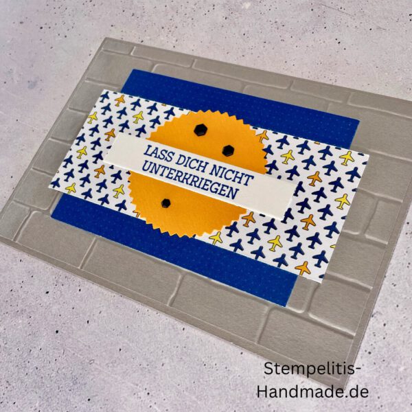 handgemachte Karte Mutmacher, Karte Lass dich nicht unterkriegen, Karte zur Aufmunterung, Motivationskarte handmade, Stampin’ Up Karte Mut machen, Aufmunterungskarte bunt, Karte mit Prägung und Schrift