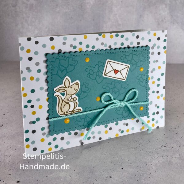 Känguru, Karte, Handgemacht, Glückwunschkarte, , Geburtstag