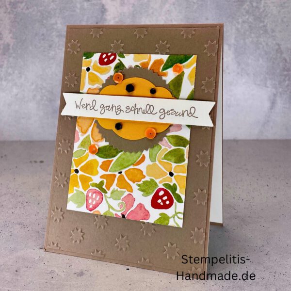 handgemachte Karte Mutmacher, Karte Lass dich nicht unterkriegen, Karte zur Aufmunterung, Motivationskarte handmade, Stampin’ Up Karte Mut machen, Aufmunterungskarte bunt, Karte mit Prägung und Schrift