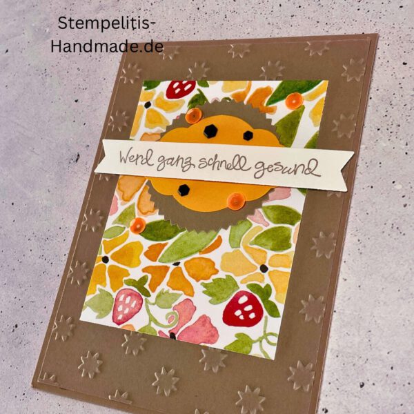 handgemachte Karte Mutmacher, Karte Lass dich nicht unterkriegen, Karte zur Aufmunterung, Motivationskarte handmade, Stampin’ Up Karte Mut machen, Aufmunterungskarte bunt, Karte mit Prägung und Schrift