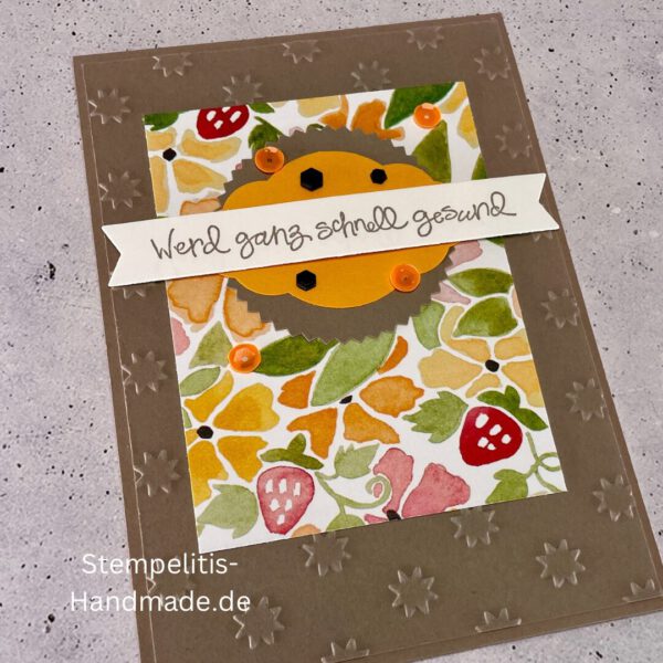 handgemachte Karte Mutmacher, Karte Lass dich nicht unterkriegen, Karte zur Aufmunterung, Motivationskarte handmade, Stampin’ Up Karte Mut machen, Aufmunterungskarte bunt, Karte mit Prägung und Schrift