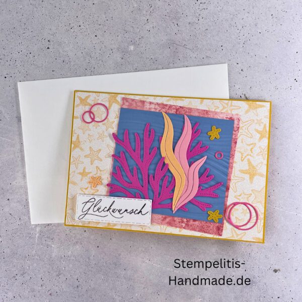 Ozean, Krebs, Hummer, Tintenfisch, Seestern, Meer, Stampin Up, Stempelset, handmade, Karte, Basteln, Geburtstag, Freundschaft, Grußkarte, DIY, Kolorieren, Klarsichtstempel, Scrapbooking, Papierbasteln, Bastelideen, Karten gestalten, Motivstempel, Bastelzubehör, kreative Karten, Stempeln, Stempelmotive, Bastelset, Bastelkarte, Kartenbasteln, Bastelprojekt, Handarbeit, selbstgemacht, Bastelstempel, Bastelspaß, Bastelfreude