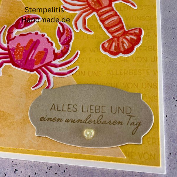 Ozean, Krebs, Hummer, Tintenfisch, Seestern, Meer, Stampin Up, Stempelset, handmade, Karte, Basteln, Geburtstag, Freundschaft, Grußkarte, DIY, Kolorieren, Klarsichtstempel, Scrapbooking, Papierbasteln, Bastelideen, Karten gestalten, Motivstempel, Bastelzubehör, kreative Karten, Stempeln, Stempelmotive, Bastelset, Bastelkarte, Kartenbasteln, Bastelprojekt, Handarbeit, selbstgemacht, Bastelstempel, Bastelspaß, Bastelfreude
