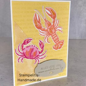 Ozean, Krebs, Hummer, Tintenfisch, Seestern, Meer, Stampin Up, Stempelset, handmade, Karte, Basteln, Geburtstag, Freundschaft, Grußkarte, DIY, Kolorieren, Klarsichtstempel, Scrapbooking, Papierbasteln, Bastelideen, Karten gestalten, Motivstempel, Bastelzubehör, kreative Karten, Stempeln, Stempelmotive, Bastelset, Bastelkarte, Kartenbasteln, Bastelprojekt, Handarbeit, selbstgemacht, Bastelstempel, Bastelspaß, Bastelfreude