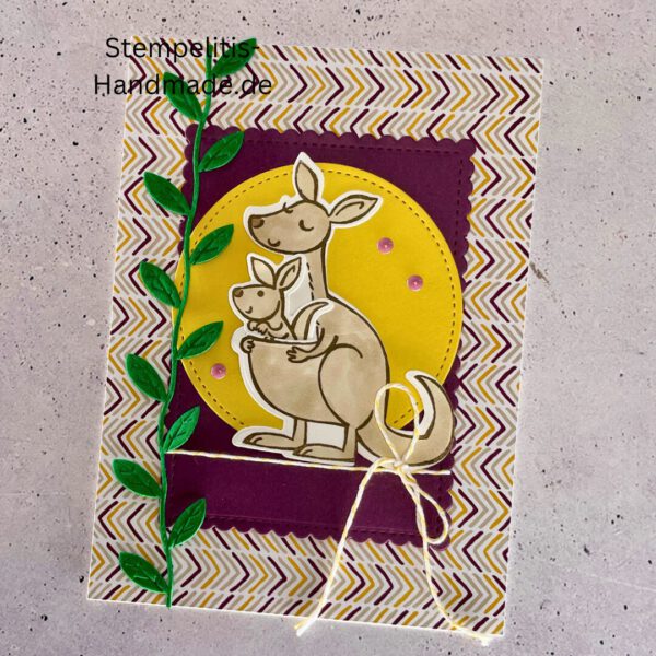 Känguru, Karte, Handgemacht, Glückwunschkarte, , Geburtstag