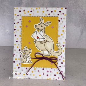 Känguru, Karte, Handgemacht, Glückwunschkarte, , Geburtstag