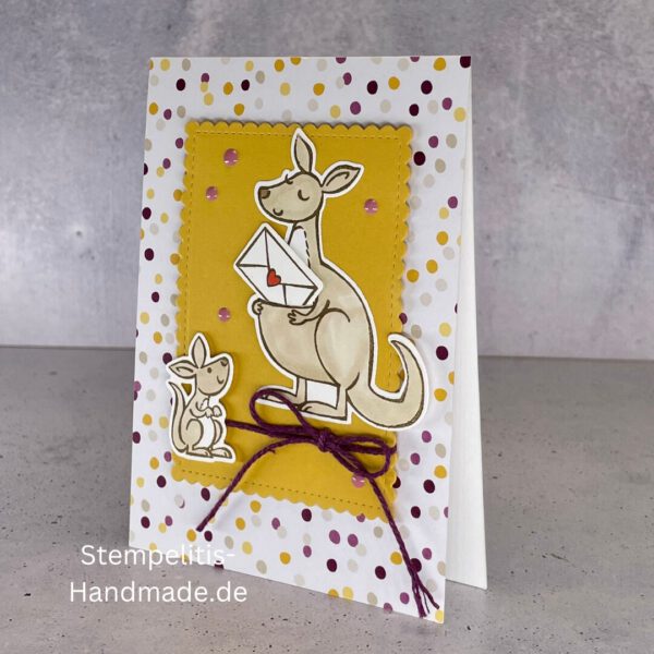 Känguru, Karte, Handgemacht, Glückwunschkarte, , Geburtstag