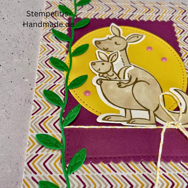 Känguru, Karte, Handgemacht, Glückwunschkarte, , Geburtstag