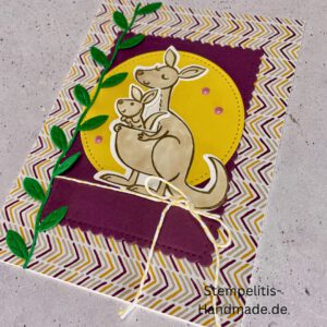 Känguru, Karte, Handgemacht, Glückwunschkarte, , Geburtstag