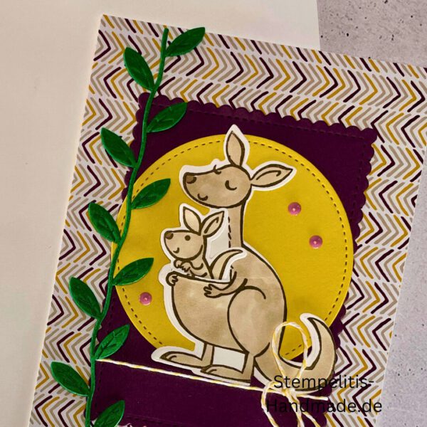 Känguru, Karte, Handgemacht, Glückwunschkarte, , Geburtstag