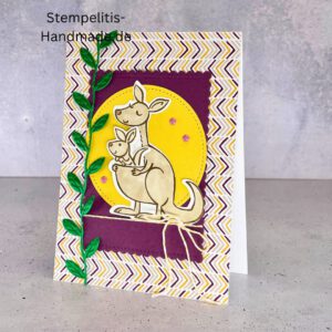 Känguru, Karte, Handgemacht, Glückwunschkarte, , Geburtstag