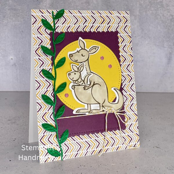 Känguru, Karte, Handgemacht, Glückwunschkarte, , Geburtstag