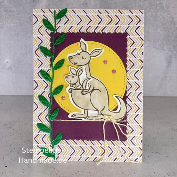 Känguru, Karte, Handgemacht, Glückwunschkarte, , Geburtstag