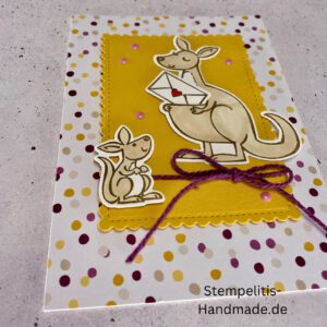Känguru, Karte, Handgemacht, Glückwunschkarte, , Geburtstag