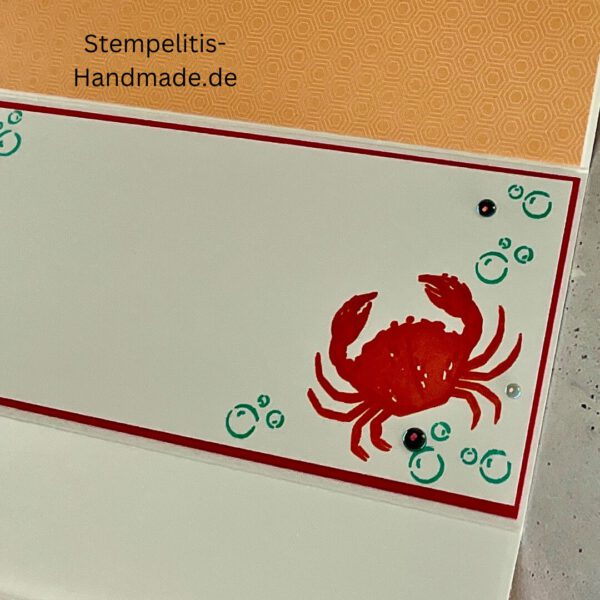 Aufklappkarte Aus dem Ozean, Ozean, Krebs, Hummer, Tintenfisch, Seestrrn, Meer, Stampin Up, Stempelset, handmade, Karte, Basteln, Geburtstag, Freundschaft, Grußkarte, DIY, Kolorieren, Klarsichtstempel, Scrapbooking, Papierbasteln, Bastelideen, Karten gestalten, Motivstempel, Bastelzubehör, kreative Karten, Stempeln, Stempelmotive, Bastelset, Bastelkarte, Kartenbasteln, Bastelprojekt, Handarbeit, selbstgemacht, Bastelstempel, Bastelspaß, Bastelfreude