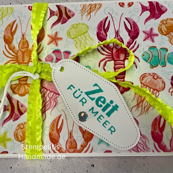 Aufklappkarte Aus dem Ozean, Ozean, Krebs, Hummer, Tintenfisch, Seestrrn, Meer, Stampin Up, Stempelset, handmade, Karte, Basteln, Geburtstag, Freundschaft, Grußkarte, DIY, Kolorieren, Klarsichtstempel, Scrapbooking, Papierbasteln, Bastelideen, Karten gestalten, Motivstempel, Bastelzubehör, kreative Karten, Stempeln, Stempelmotive, Bastelset, Bastelkarte, Kartenbasteln, Bastelprojekt, Handarbeit, selbstgemacht, Bastelstempel, Bastelspaß, Bastelfreude