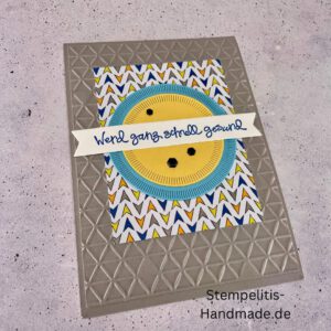 handgemachte Karte Mutmacher, Karte Lass dich nicht unterkriegen, Karte zur Aufmunterung, Motivationskarte handmade, Stampin’ Up Karte Mut machen, Aufmunterungskarte bunt, Karte mit Prägung und Schrift