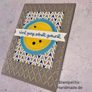 handgemachte Karte Mutmacher, Karte Lass dich nicht unterkriegen, Karte zur Aufmunterung, Motivationskarte handmade, Stampin’ Up Karte Mut machen, Aufmunterungskarte bunt, Karte mit Prägung und Schrift