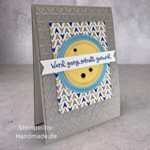 handgemachte Karte Mutmacher, Karte Lass dich nicht unterkriegen, Karte zur Aufmunterung, Motivationskarte handmade, Stampin’ Up Karte Mut machen, Aufmunterungskarte bunt, Karte mit Prägung und Schrift
