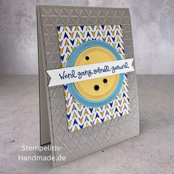 handgemachte Karte Mutmacher, Karte Lass dich nicht unterkriegen, Karte zur Aufmunterung, Motivationskarte handmade, Stampin’ Up Karte Mut machen, Aufmunterungskarte bunt, Karte mit Prägung und Schrift