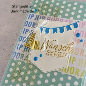 Wünsch dir was, Karte, Handgemacht, Glückwunschkarte, Wimper, Hurra, Geburtstag