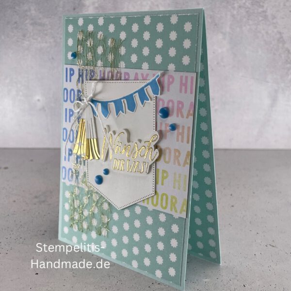 Wünsch dir was, Karte, Handgemacht, Glückwunschkarte, Wimper, Hurra, Geburtstag