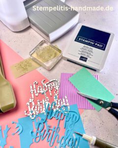 Stempel, Stanzform, Stampin Up, Stempelkissen, Schneidebrett, Schere