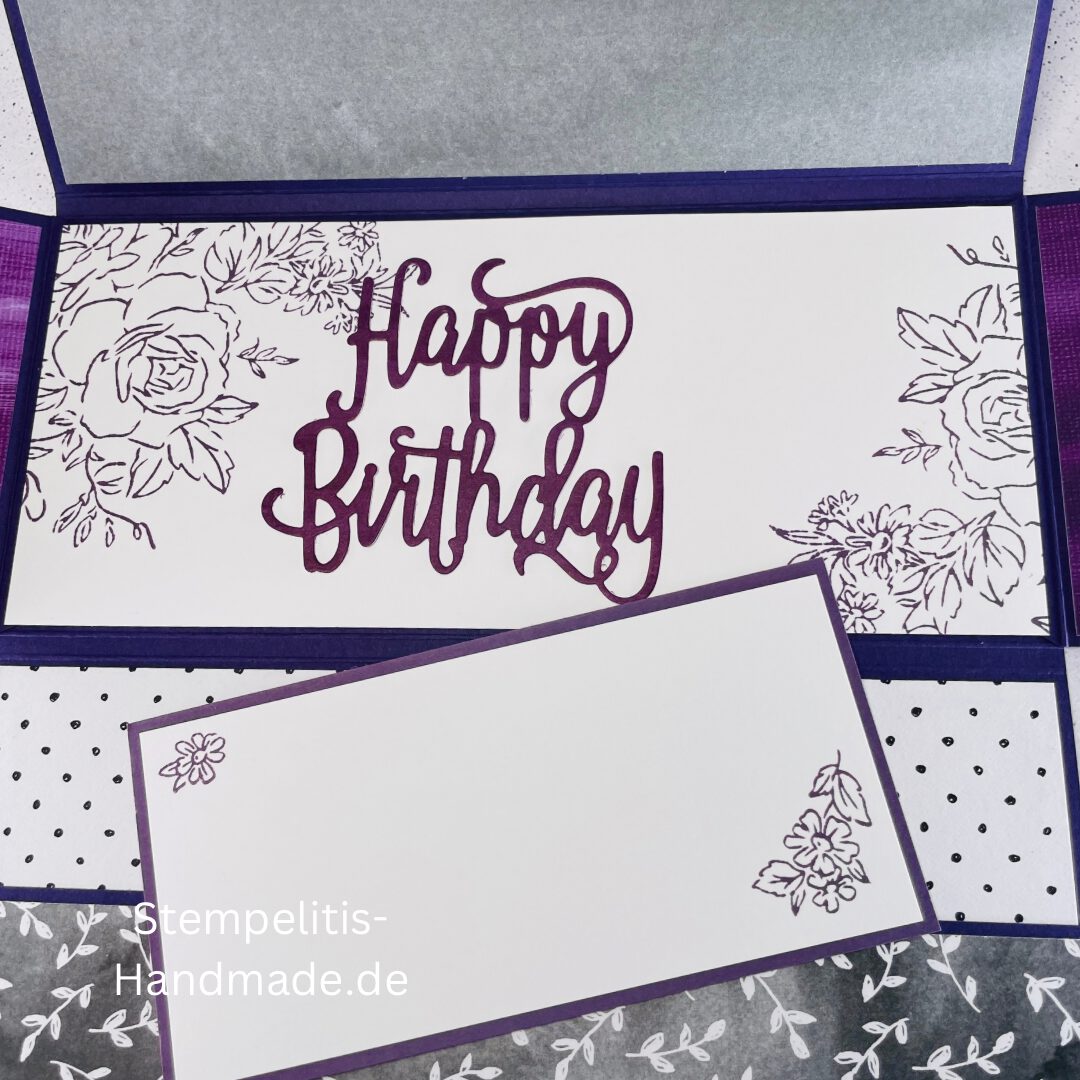 handgemachte Karte, Stampin Up Karte, Explosionskarte kaufen, Aufklappkarte Happy Birthday, Gutschein Verpackung Karte, Geldgeschenk Karte handmade