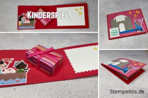 Geschenkpaket, Kartenform, Anleitung, Tutorial, Kinderspiel, Stampin Up, Karten basteln