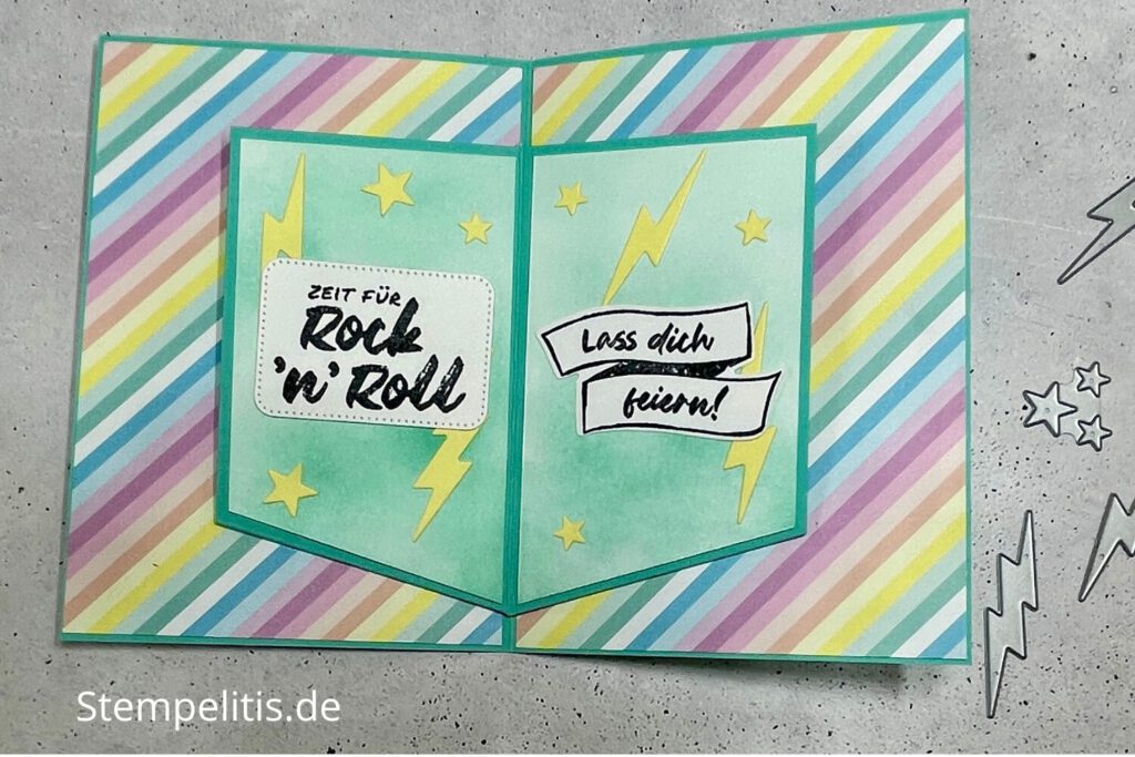 Rock, Rock n Roll, Gitarre, Musik, Karten basteln, handgemachte Karte