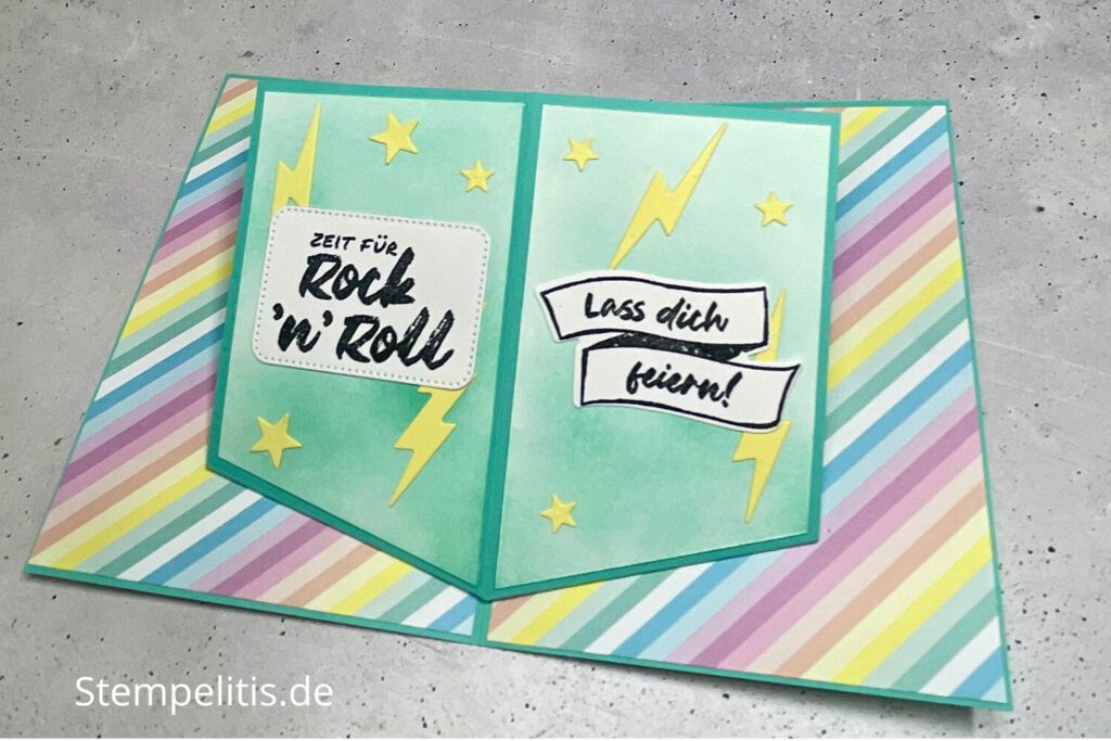 Rock, Rock n Roll, Gitarre, Musik, Karten basteln, handgemachte Karte