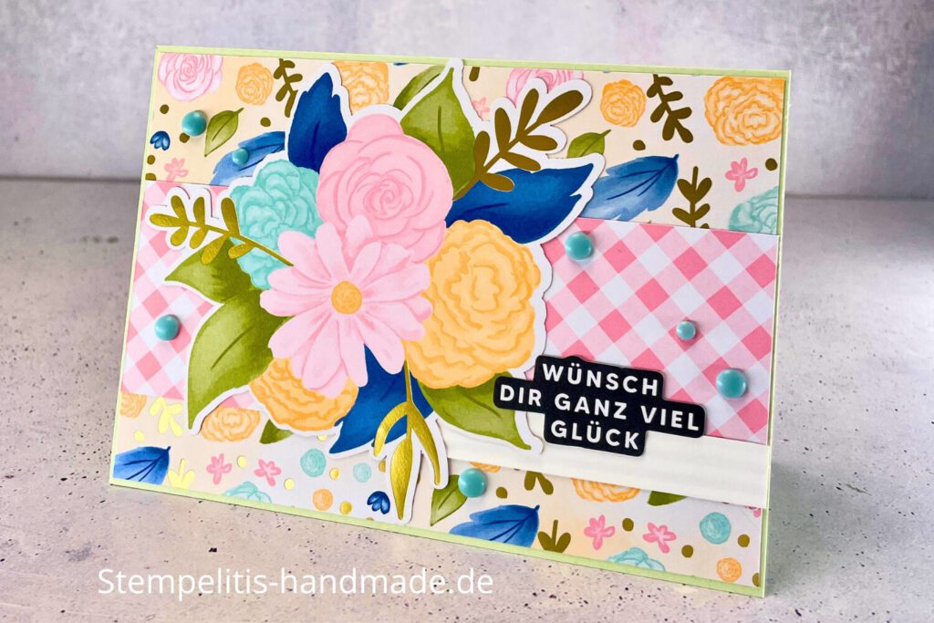 Geburtstag mit Wildblumen, Karte, handgemachte Karte