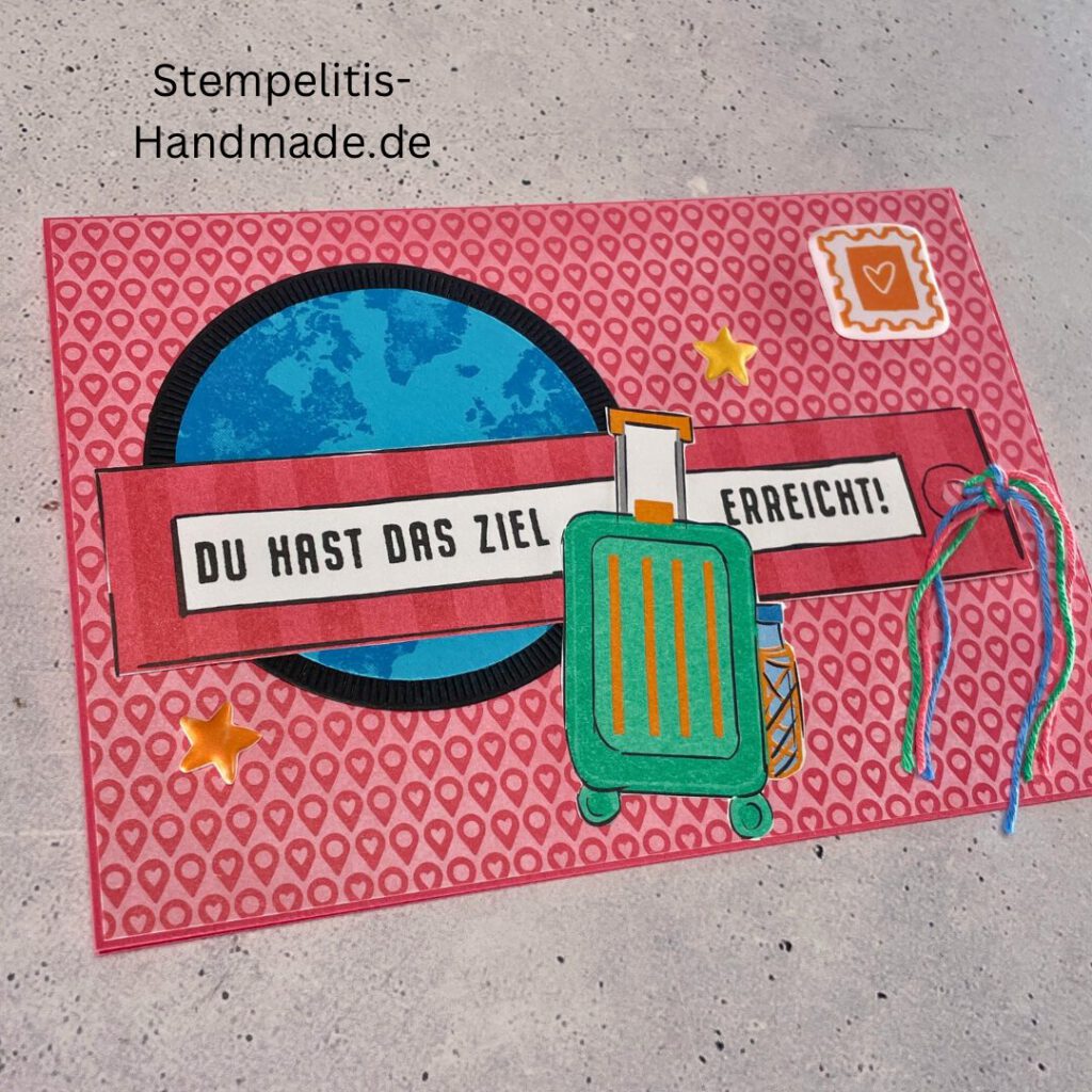 Reise, Karte basteln, Koffer, Urlaub, verreisen