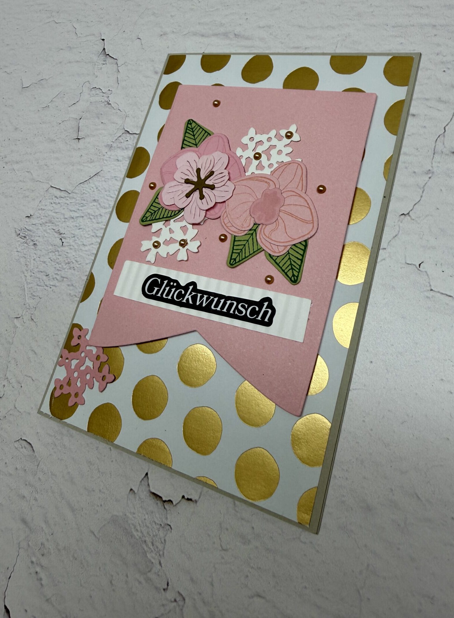 Karte, Handmade, handgemacht, Glückwunsch, Gold, Stampin Up